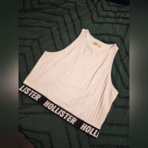 Hollister Ribbed White Halter Top